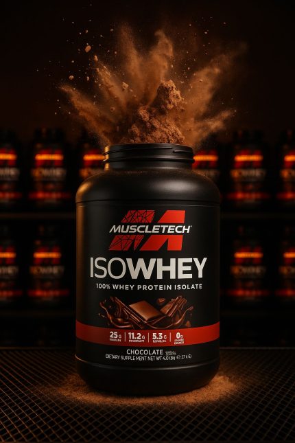 MuscleTech IsoWhey is a premium whey protein isolate supplement designed to support muscle building, recovery, and overall performance.